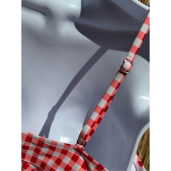 No Brand Red White Ruffle Bikini Plaid Size XL - Picture 4 of 6